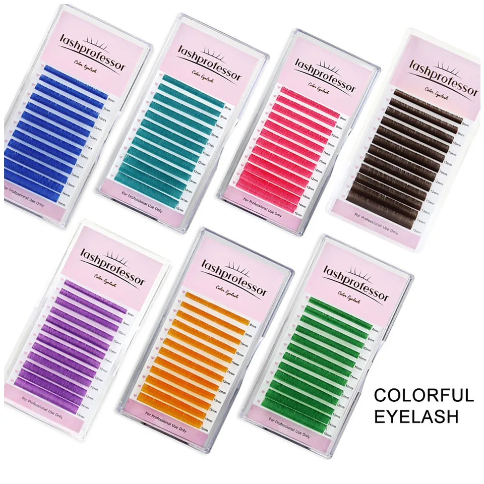 13 Colors Rainbow Colored Eyelash Extension Faux Mink Color Eyelashes Brown Purple Pink Blue Colorful Eyelash Maquiagem Cilios