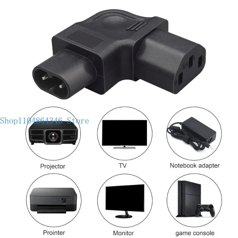 652F PDU Power Adapter Cord with C8 to C13 Connectors, Figure 8 Male to IEC Female Side Bend Conversion Plug