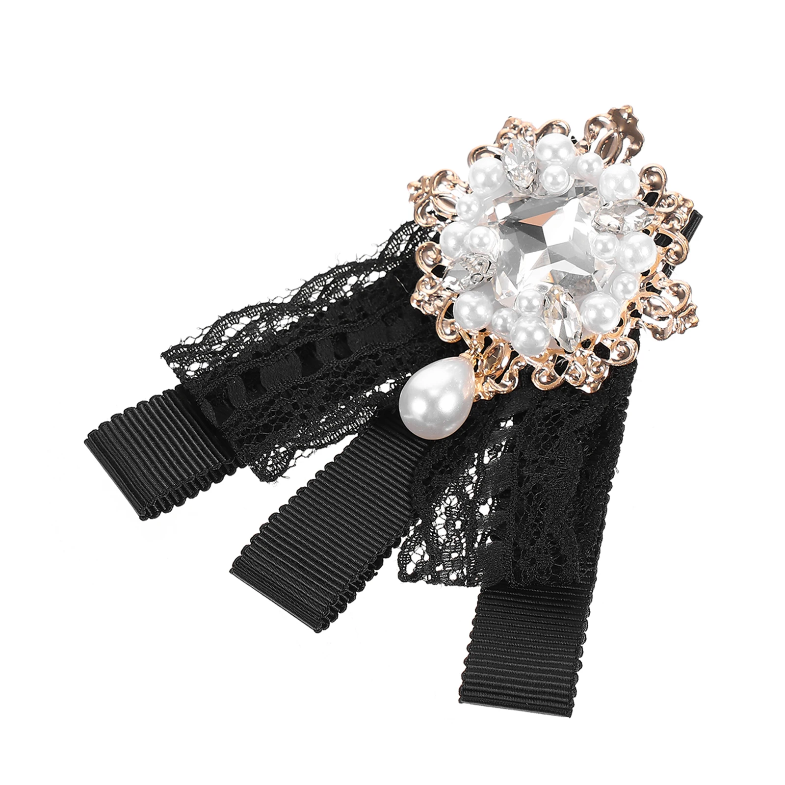 Retro Bow Tie Lace Shirt Neck Collar Easy Wear Pin Back Fashion Clothes Accessories Bow Tie Clothes Accessories