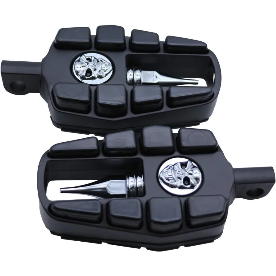 

Motorcycle Skull Mini Floorboards Foot Pegs Pedals Rests with Male Mount Adapters for Harley Dyna Fat Bob Touring Road Glide St