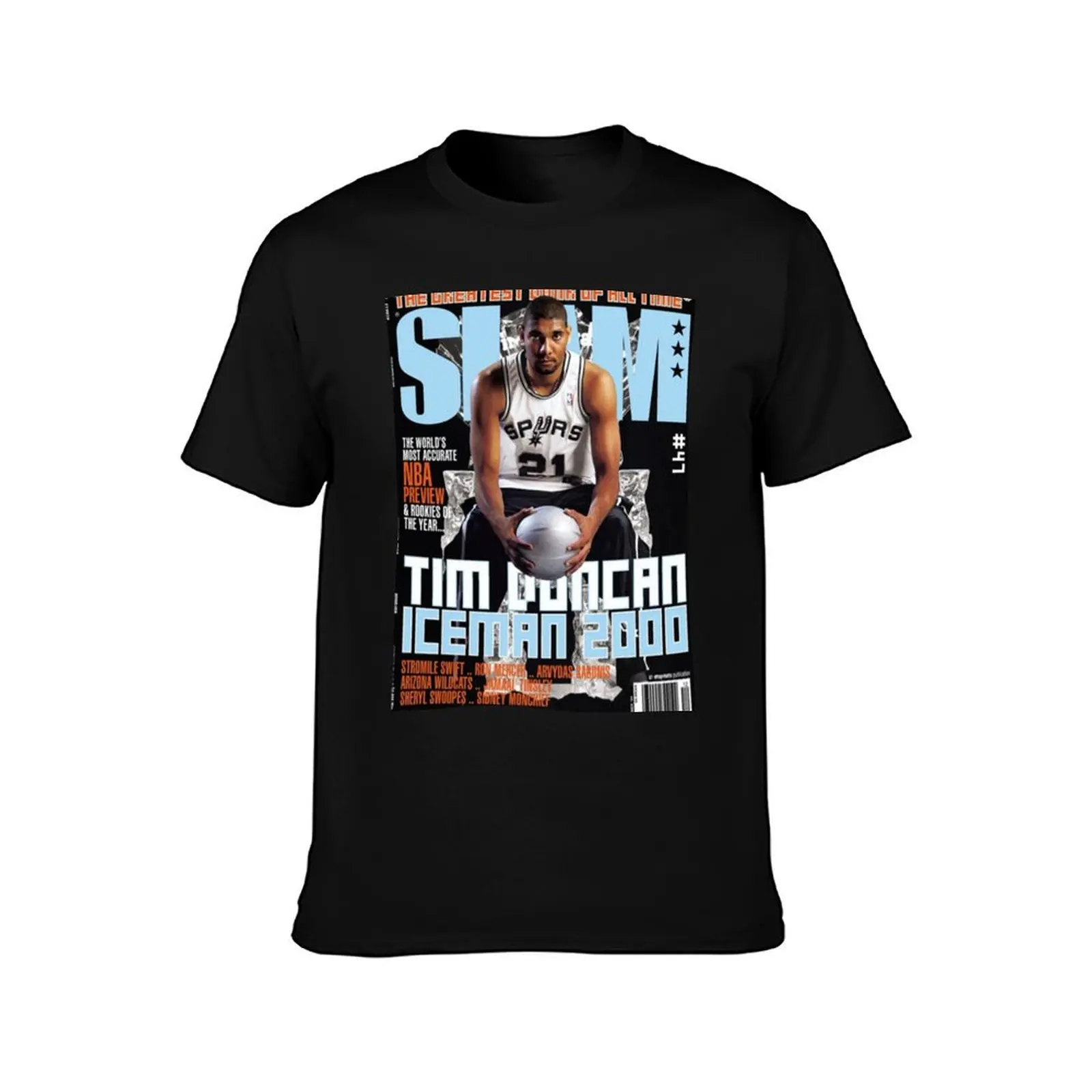 Tim Duncan vintage SLAM T-Shirt kawaii clothes summer clothes plus sizes mens t shirts top quality