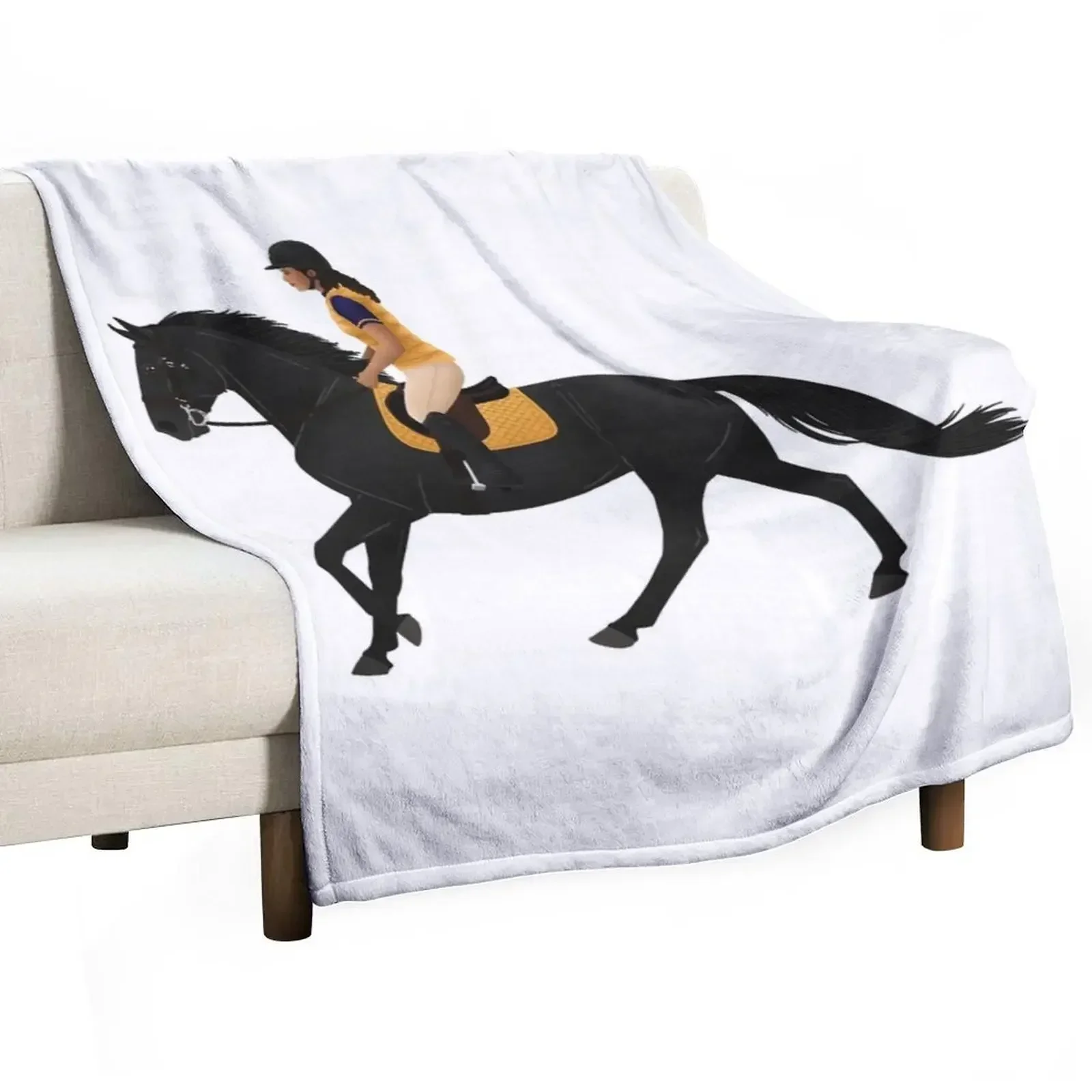 Zoe and Raven from Free Rein - Equine Rampaige Throw Blanket For Baby Flannel Fabric Custom Blankets