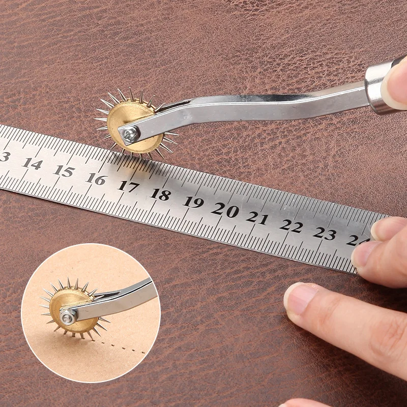 New 1Pcs Stainless Steel Leather Overstitch Wheel Space Paper Perforating Tool Tailor Stitch Marker Gear Roulette Patchwork Tool