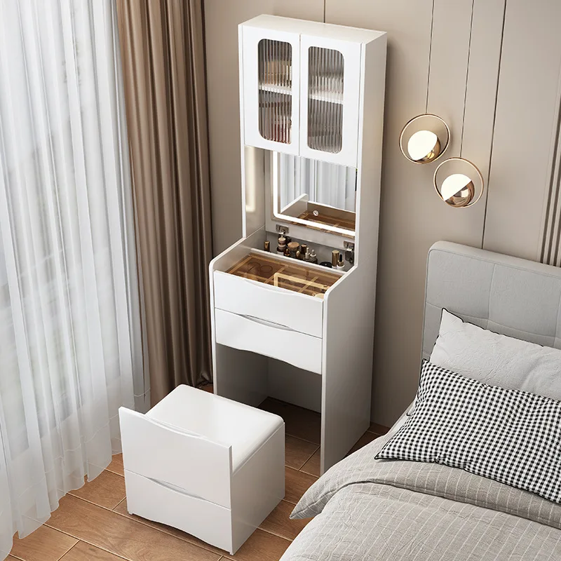 Cream dressing table modern simple bedroom flip small storage cabinet with top cabinet bedside cabinet makeup