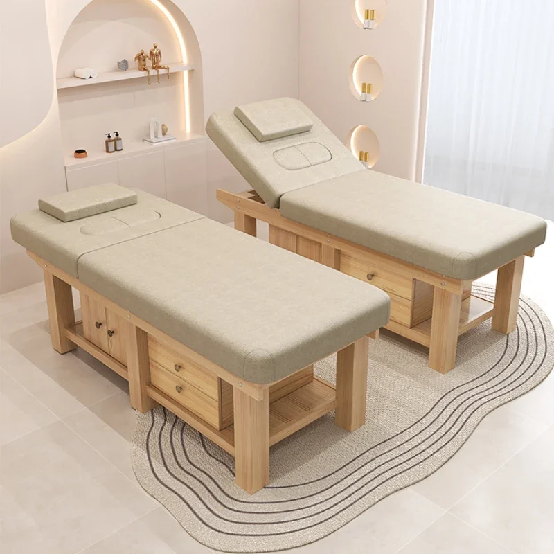 Lash Tattoo Face Massage Bed Wooden Ear Cleaning Lounge Massage Table Comfort Sleep Knead Spa Lettino Estetista Salon Furniture