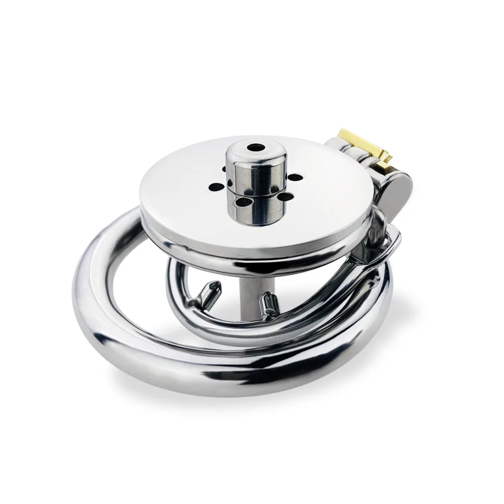 FRKO Metal Chastity Device Flat Round Hole Chastity Lock Cock Cage Penis Plug Cock Ring Sex Toys For Men Sissy Sexshop Man 18+