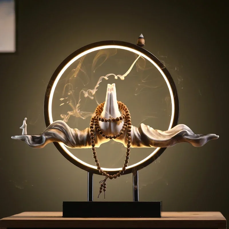 Soporte de incienso con fragancia Zen, decoración para sala de estar, porche, suministros budistas, adornos Porta Inciensos para el hogar