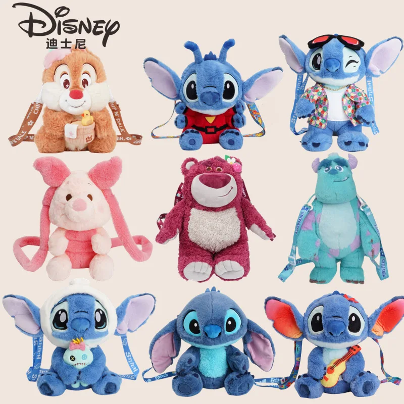 18styles Disney New Cartoon Stitch Plush Children's School Bag Kindergarten Cute Fashion Color Blocking Backpack cute animal toy