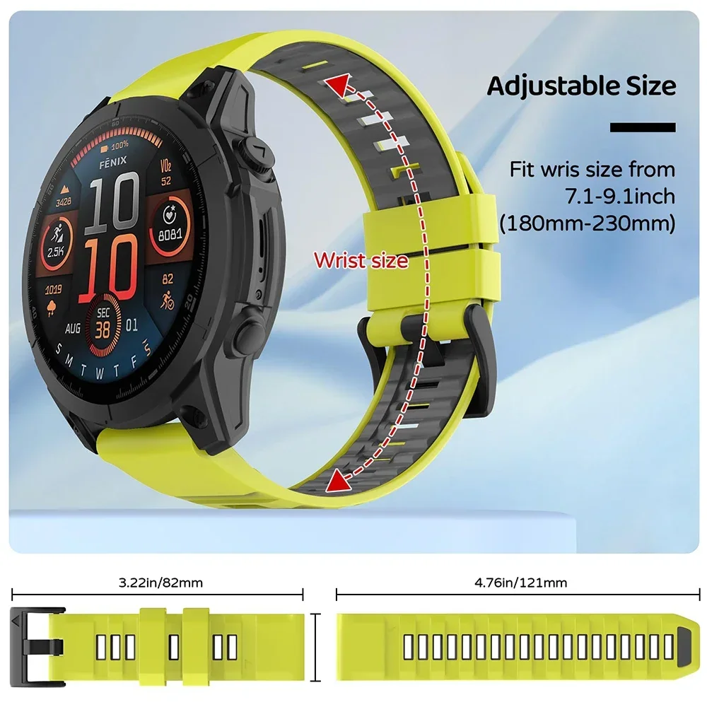 22mm 26mm Sport-Silikonarmband für Garmin Enduro/Epix Tactix 8 Instinct 3 Forerunner 970/Fenix 7X/7 8 PRO 8x QuickFit Uhrenarmband – Detail 11