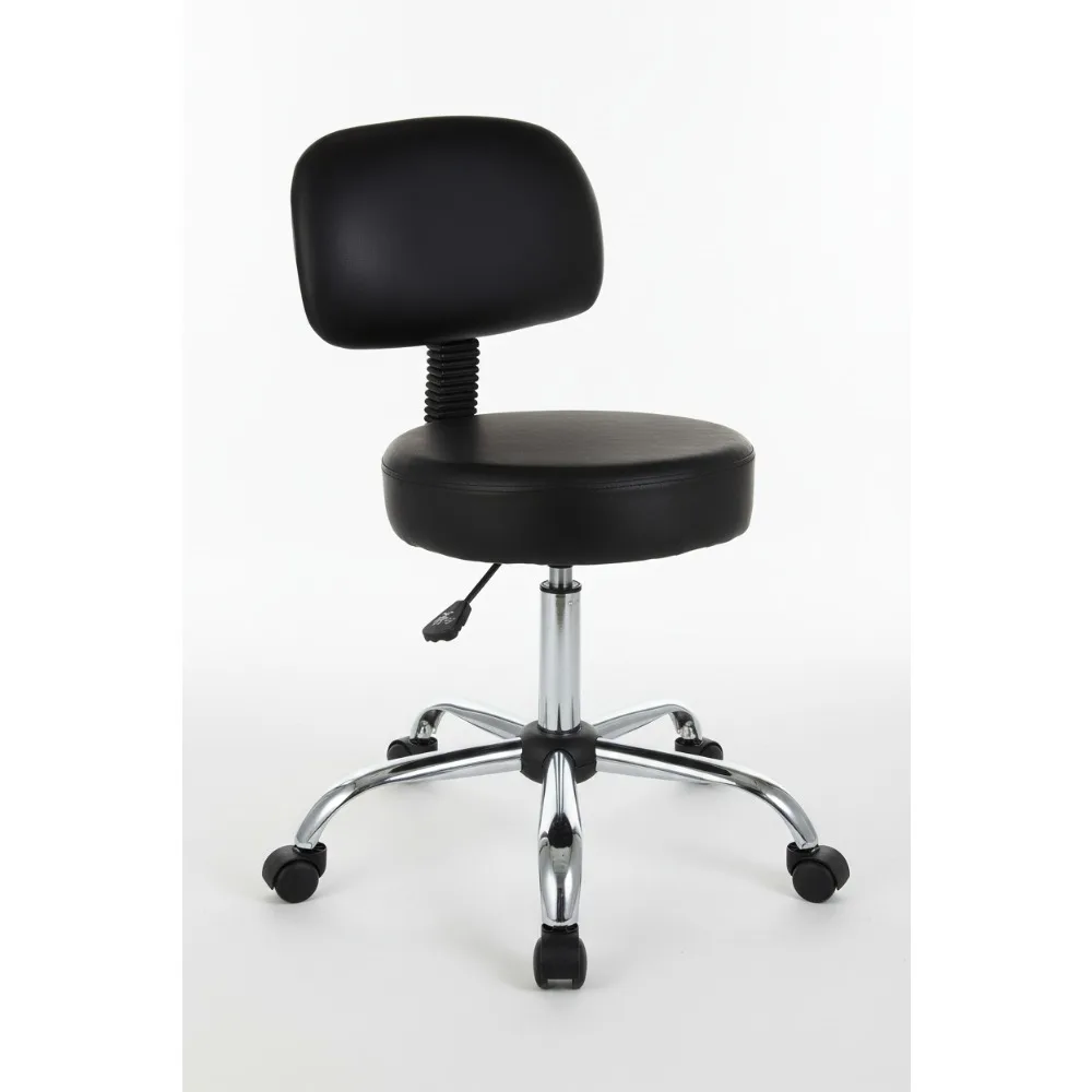 مقعد صياغة قابل للتعديل مع وسادة خلفية وعجلات - سعة 250 رطل، كرسي دوار للمكتب والمنزل #1