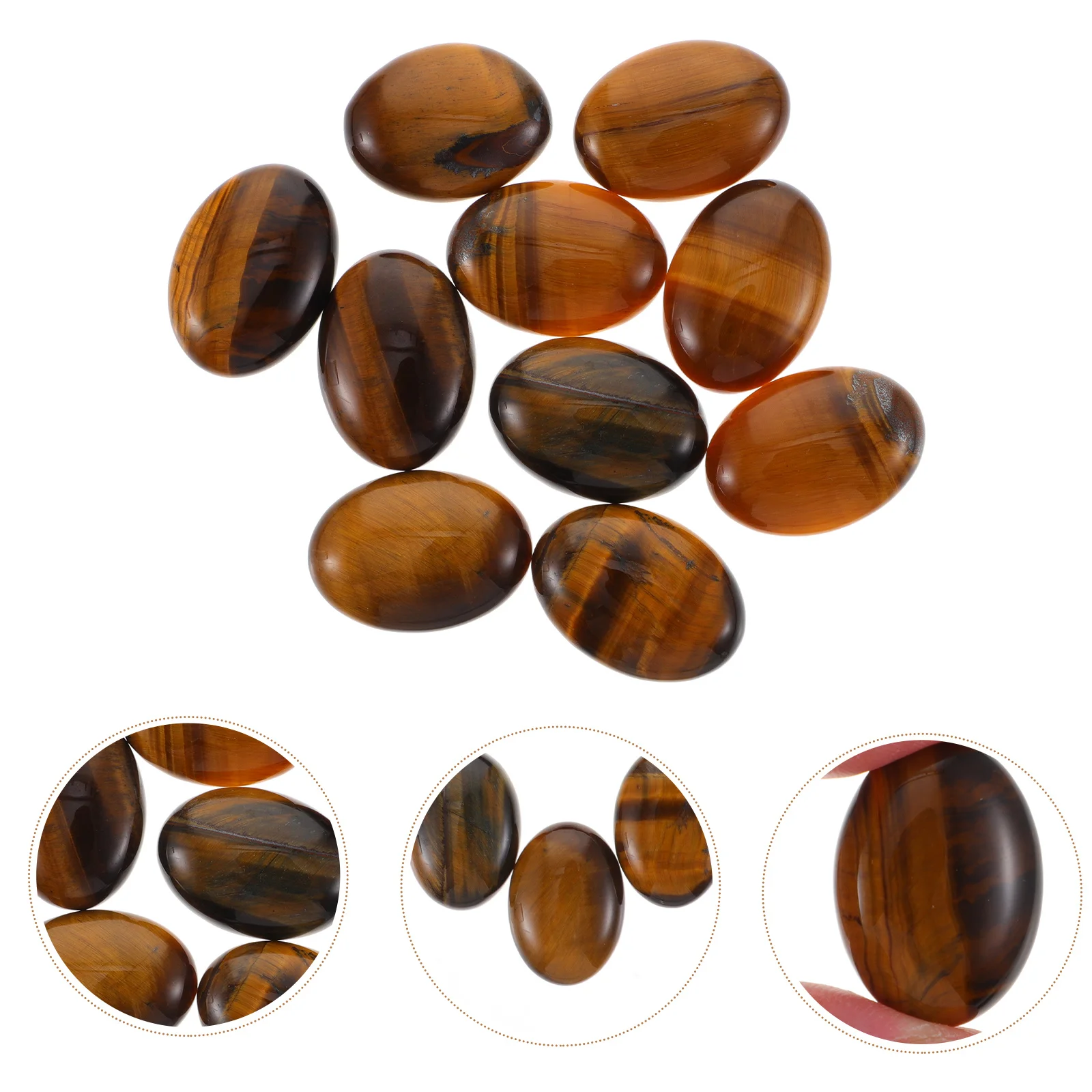 

10Pcs Natural Yellow Stone Cabochons Flat Back Beads for Jewelry Making DIY Stone Gemstones Stones for Jewelry Making