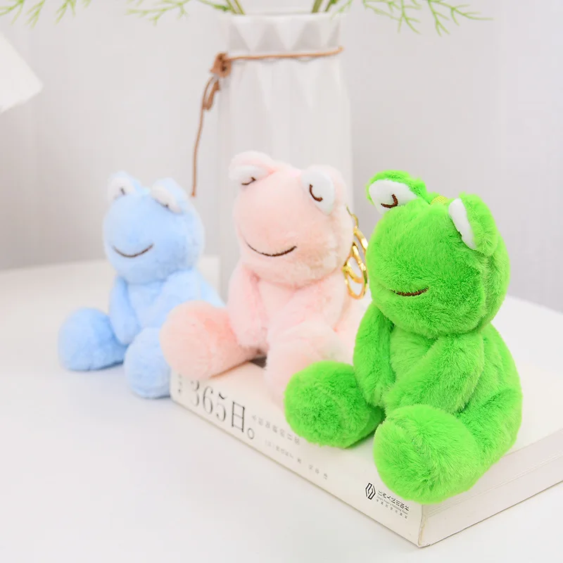 11cm Kawaii Cute Frog Plush Keychain Pendant Children Cartoon Animals Soft Stuffed Plush Toys Kids Girls Bag Charm Birthday Gift