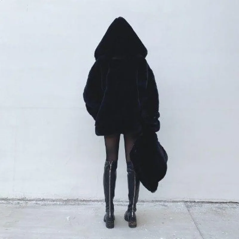 

Autumn and Winter Newoose Mink Fur Imitation College Women Vintage Hip-hop Popular Coats