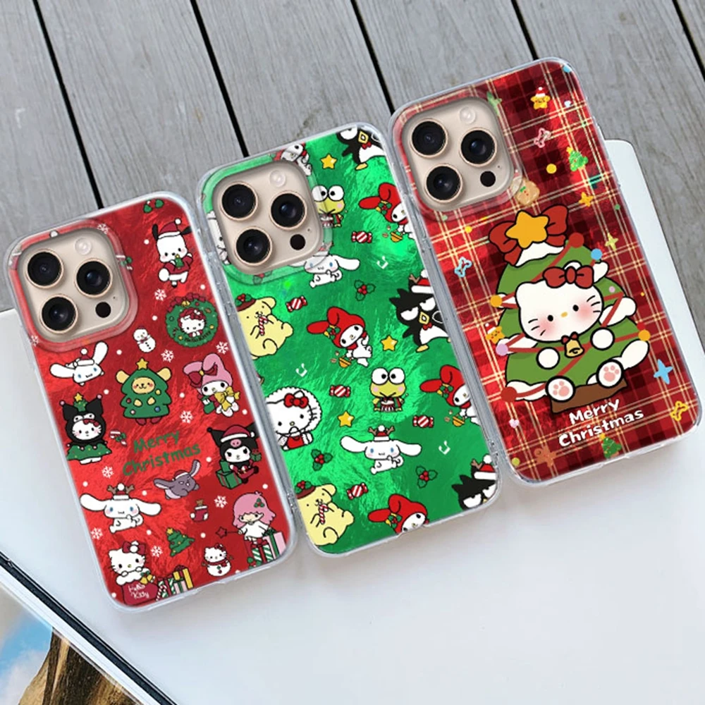 

Cute Christmas Cartoon Phone Case For Apple iPhone 16 15 14 13 11 12 Pro Max 16e 7 8 Plus X XS XR SE Girls Funda Cover Coque