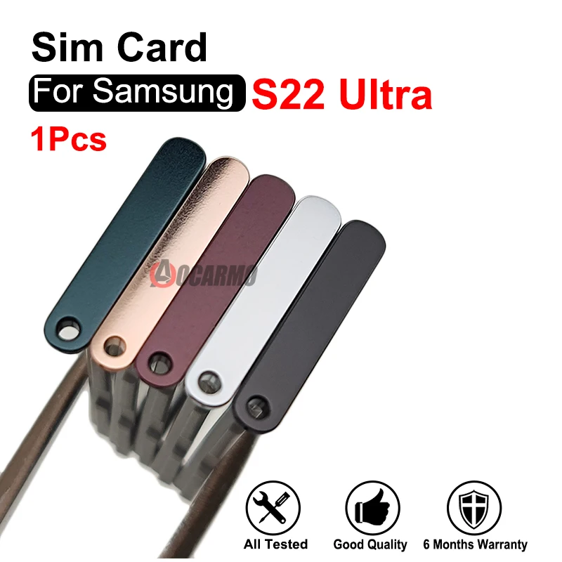 For Samsung Galaxy S22 Ultra S22U Single Sim Tray Dual Sim Card MicroSD Holder Nano Slot Replacement Part