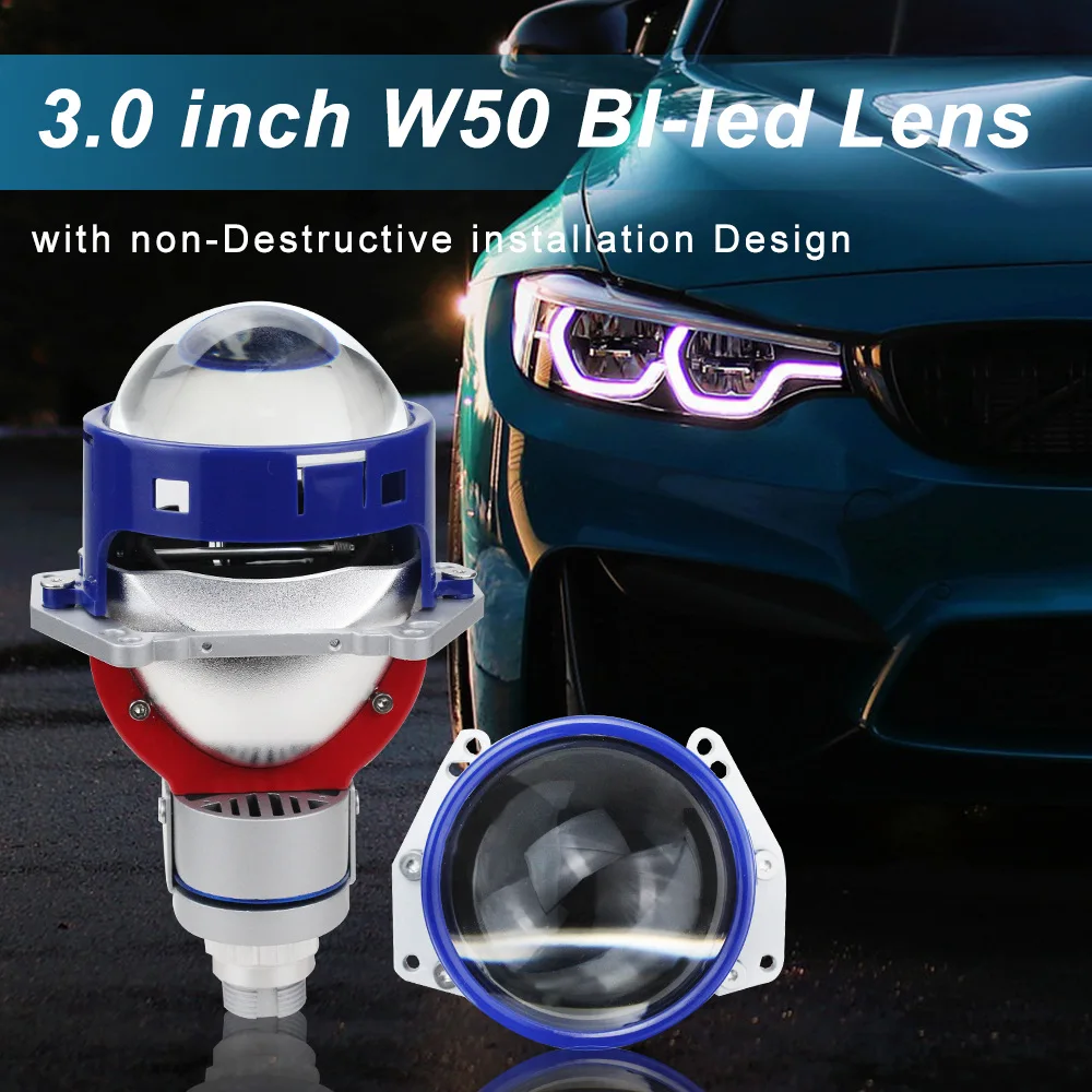 

2pcs car motorcycle LED lights General Motors LED headlights fog lights 3 inch lossless double lens H4 H7 double lamp