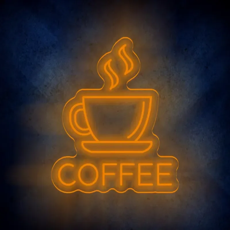 Modern Coffee Shop LED Neon Sign Wall Decor for Cafe Bar Home Room Ambient Lighting Artistic Glow Display Customizable Design