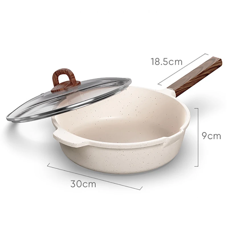 New Maifan Stone Frying Pan Home Nonstick Saucepan Induction Cooker Gas Stove Fried Steak Pancake With Lid Cookware Set