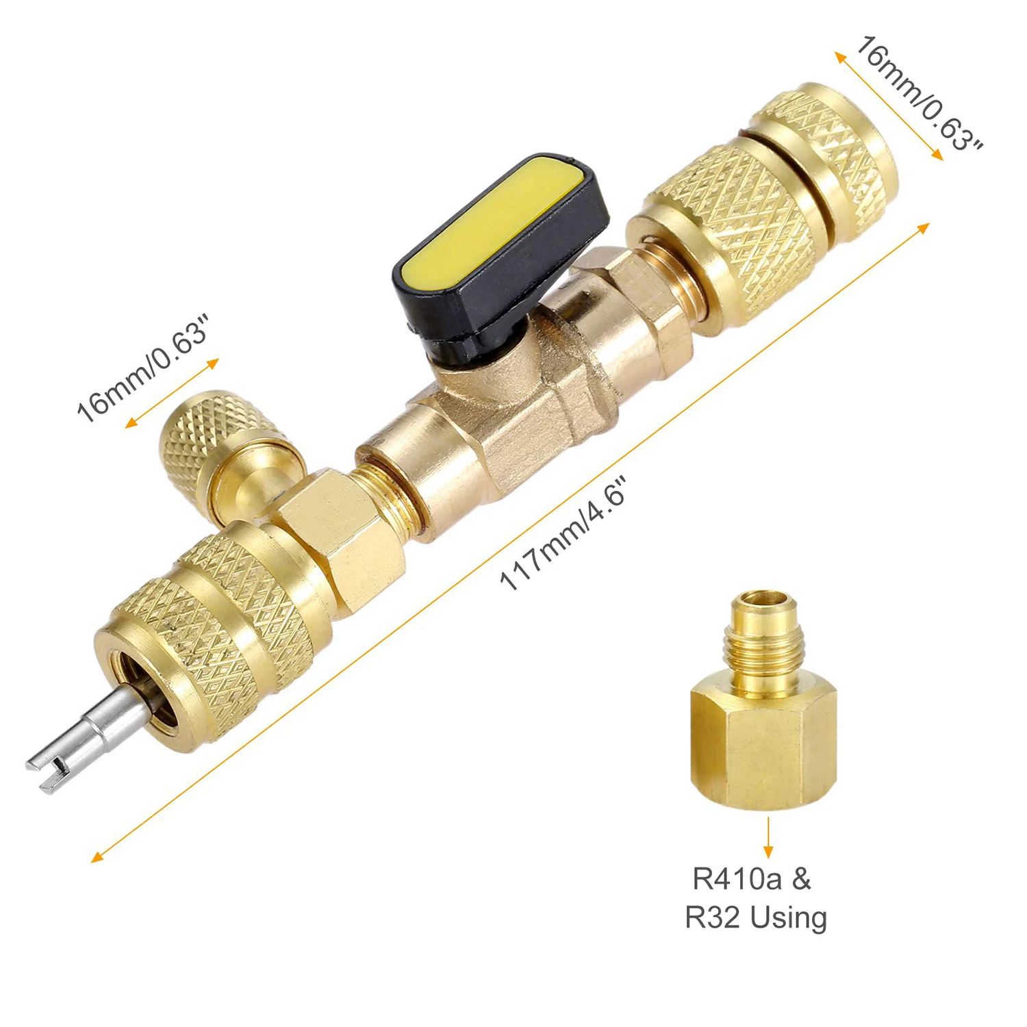 R410a  Refrigeration Air Conditioning A/c Line Repair Tool  Dual Size  Port Valve Core Remover Installer