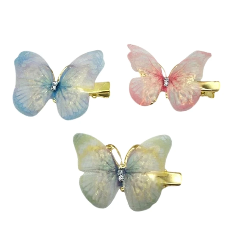 

Elegant Metallic Butterfly Hair Clip Glitter Gold Perfect For Parties Weddings Daily Use