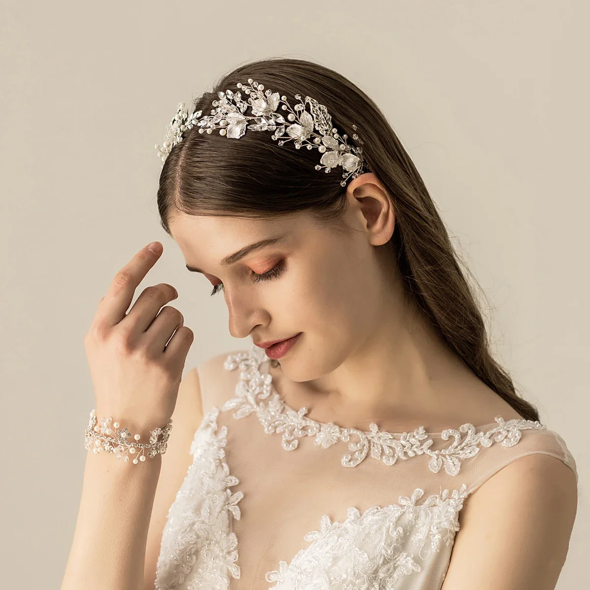 Classic handmade wedding headpiece crystal rhinestone hair band for wedding bridal hairpieces Hair Crown Party accessories image 2
