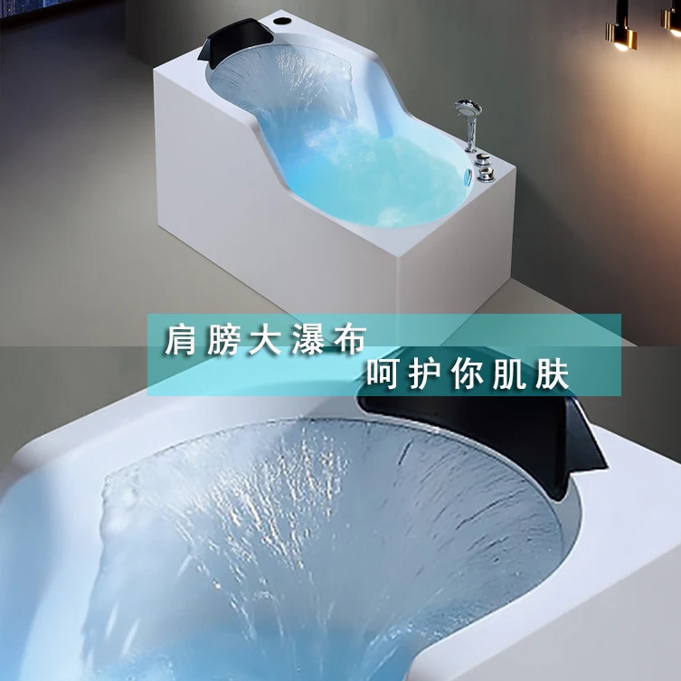 Surfing massage bidet bath household small apartment intelligent constant temperature heating bubble shoulder waterfall bath