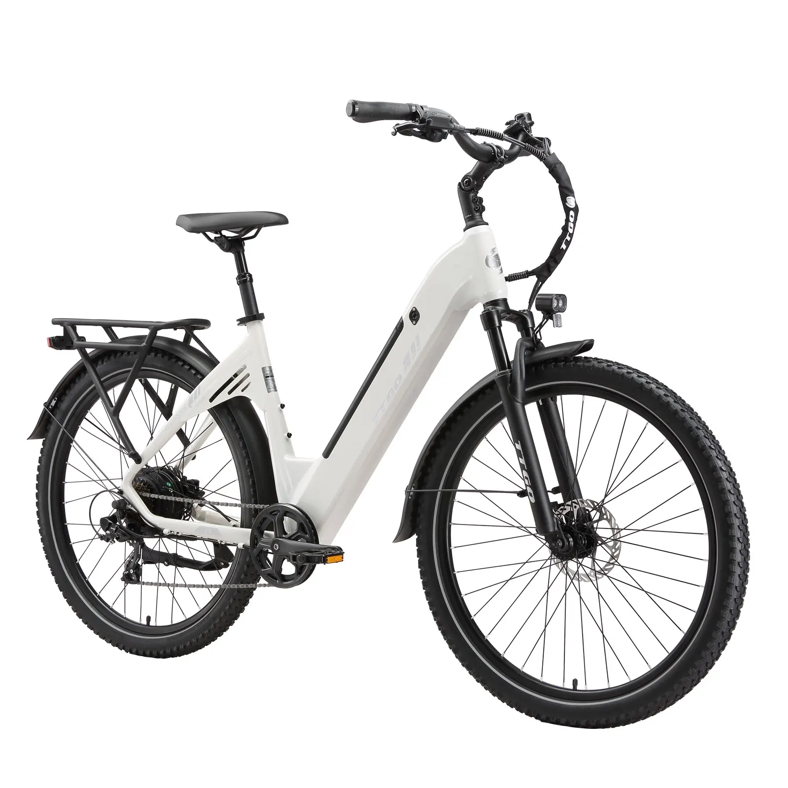 TTGO C5 E-Bike City, 27,5-Zoll-Elektrofahrrad, 250 W, 648 Wh Akku, Elektrofahrrad für Erwachsene, Reichweite bis zu 130 km, 70 Nm Heckmotor, niedriger Rahmen, 7 Gänge, hydraulische Scheibenbremsen,