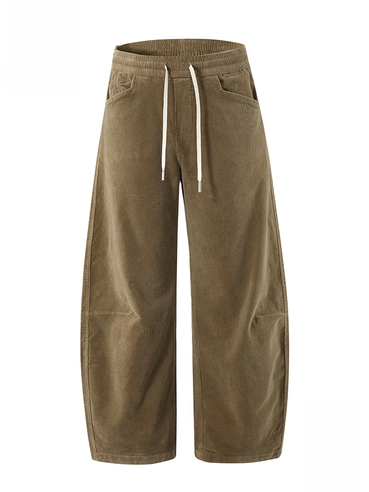 

PaulFrank Men's Corduroy Casual Pants Loose Wide Leg Vintage Sle Autumn Wear Comfortable Straight Cut Trousers
