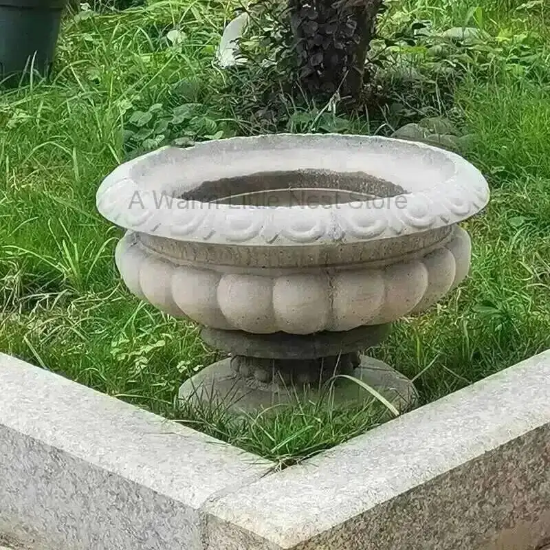 Cement Pot Mold Round Pot Flower Homemade Extra Large Bonsai Model Flower Box Balcony Column Decoration Template Accessories