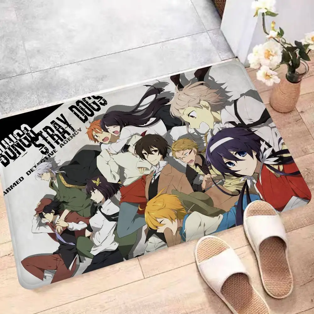 B-Bungo S-Stray Dogs Kitchen Mat Kids Room Bedroom Decoration Balcony Anti-Slip Doormat Living Room Alfombra