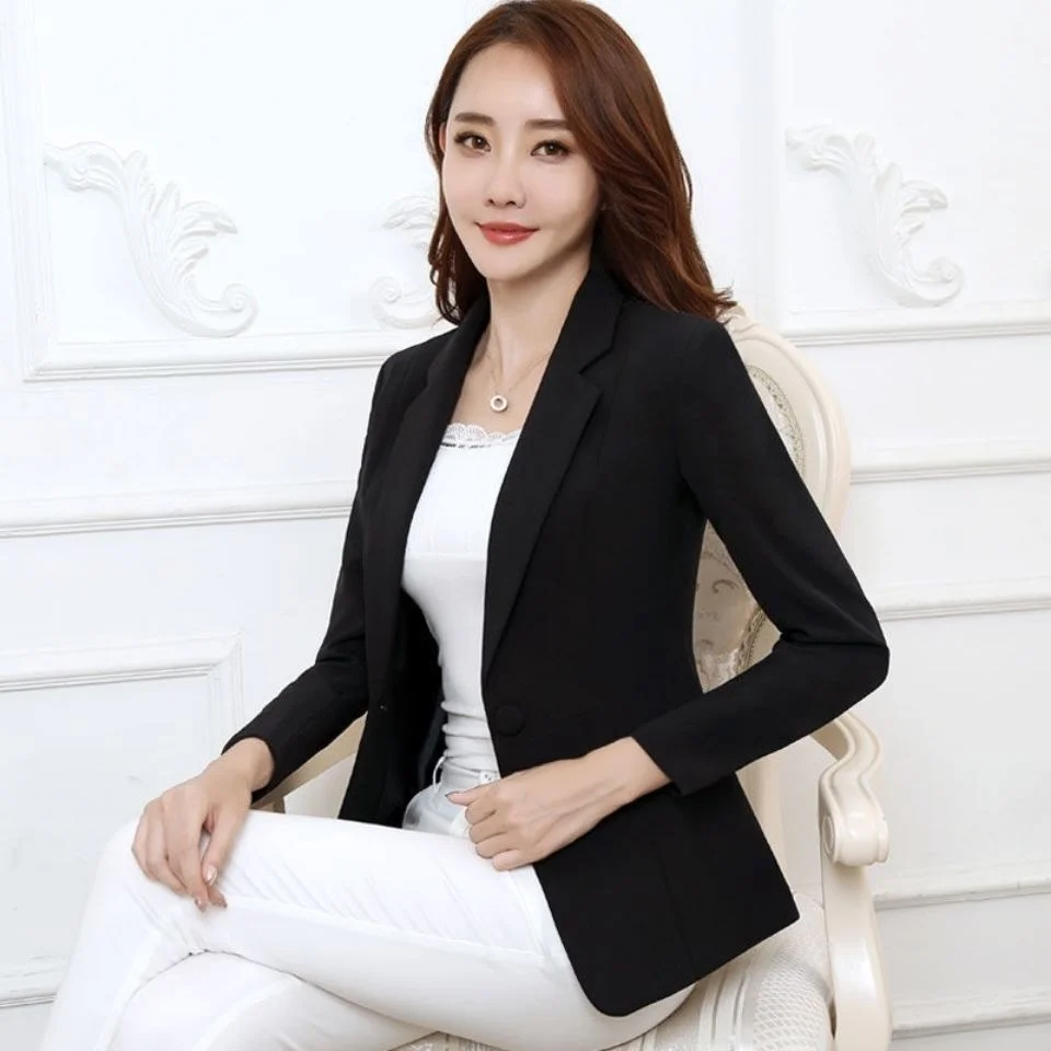 

Women'S Suit Female Clothing Elegant Woman Blazer Unbuttoned Embroideren Blocked Suitable Midlife Hit Joint Graceful Temper