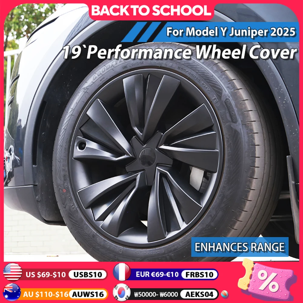 

4PCS 19 Inch Wheel Cover for Tesla Model Y Juniper 2025 Car Replacement Wheel Cover Automobile Hub Cap Full Rim Car Accessories