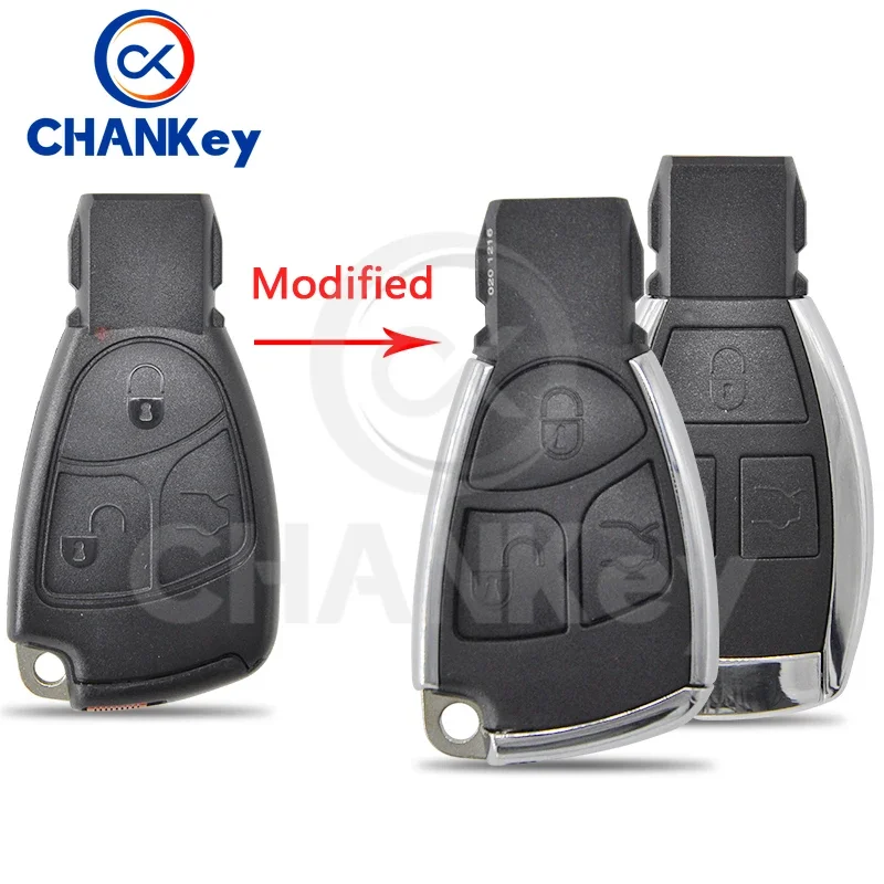 CHANKey Car Key Shell Case For Mercedes Benz A C E S Class W203 W211 W204  CLS CLK Modified Replace Smart  Card Cover Part