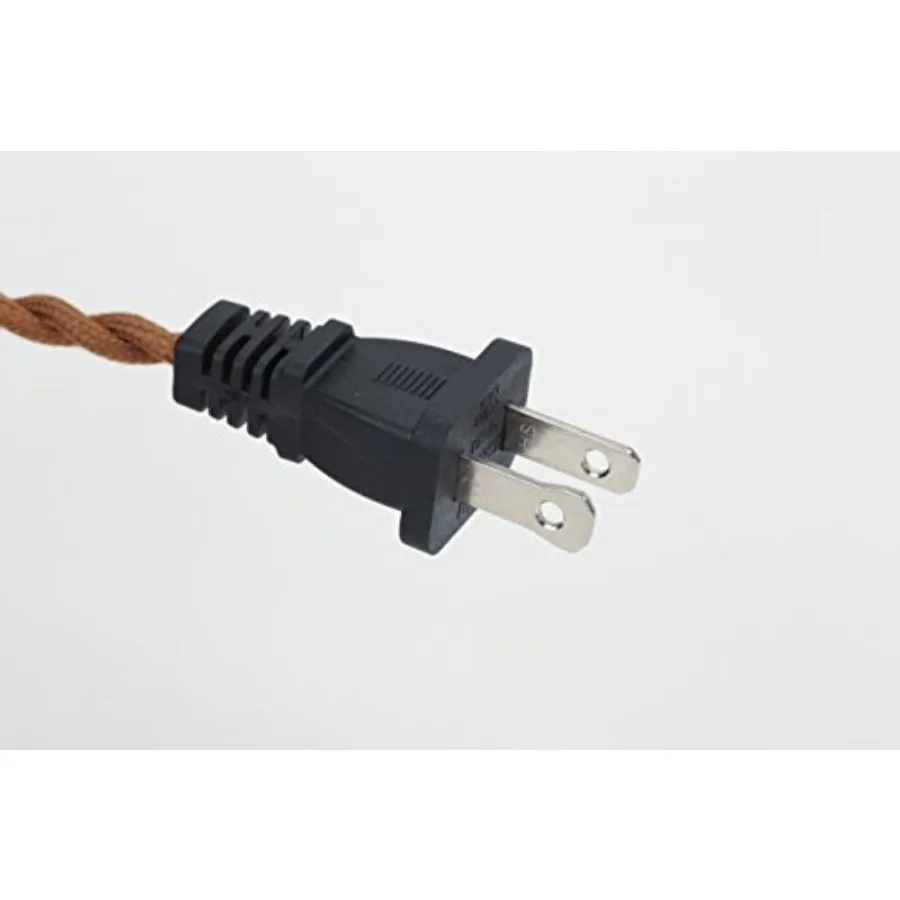 5.9' Braided Wire with Dimmer Weave Rope for DIY Retro Style Replacement Open Wires Dimmable Switch Plug-in Cord Brown