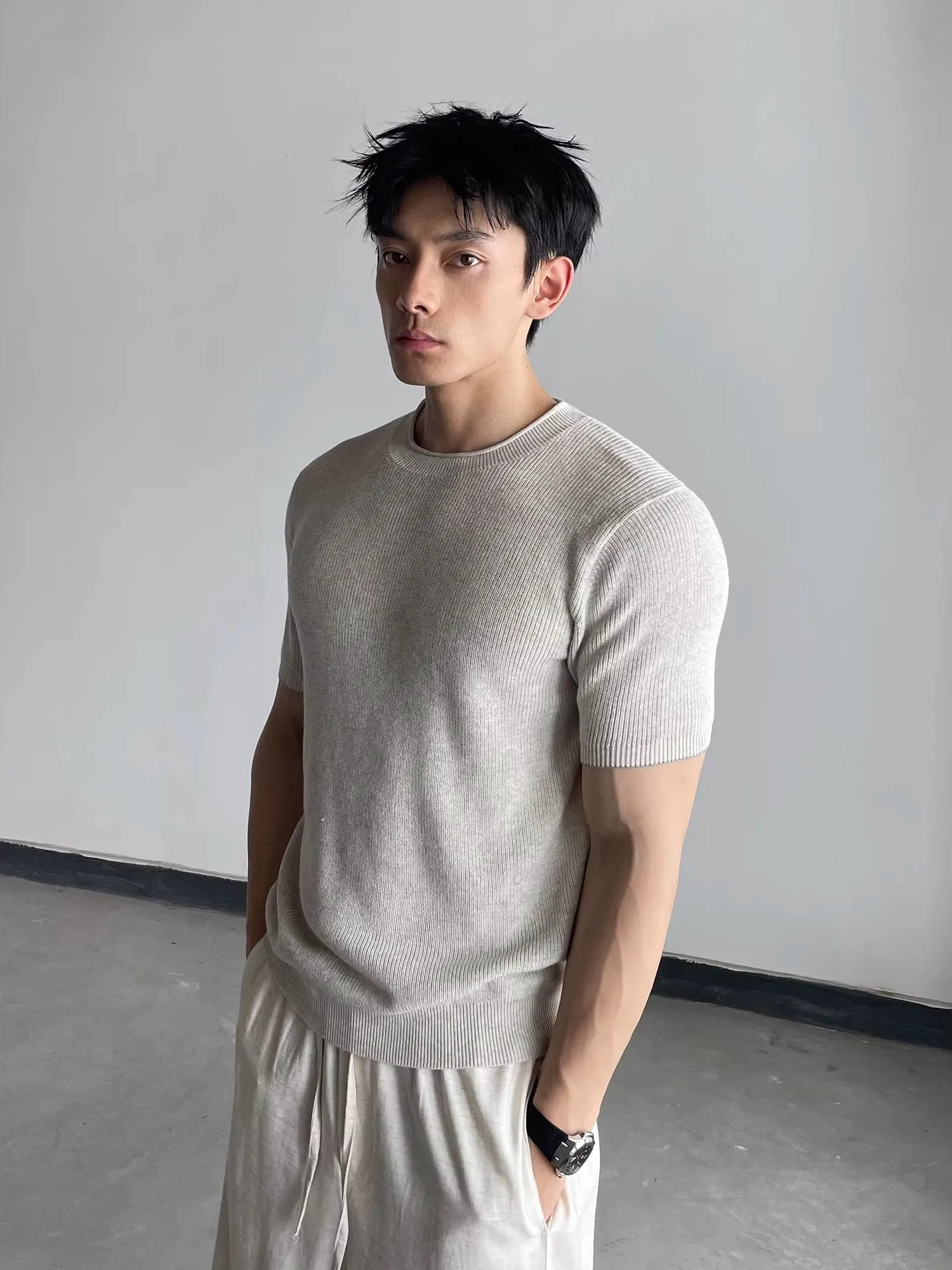 

Льняная футболка slim fit с коротким рукавом, универсальная, повседневная, винтажная, летняя, дышащая, с круглым вырезом, с принтом, для мужчин и женщин