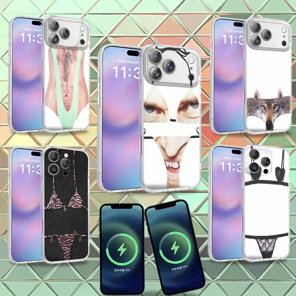 Funny Print One-Piece Bikini Phone Case For iPhone 16,14,11,17,13,15,12,Air,Plus,Pro,Max,E,Mini Frosted for Magnetic Wireless