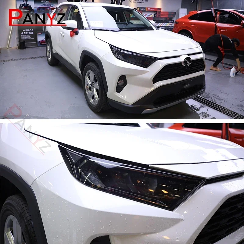 2 قطعة سيارة العلوي طبقة رقيقة واقية حماية تينت أسود شفاف بولي TPU ملصق لتويوتا RAV4 XA50 2019 2020 2021 اكسسوارات #3