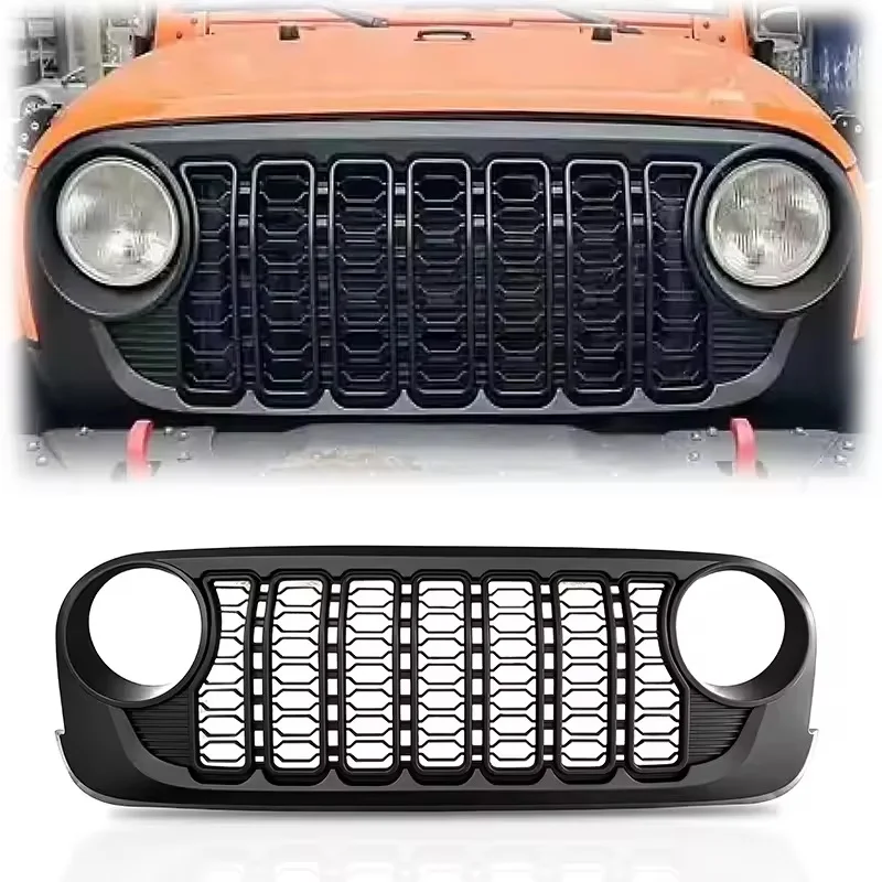 

front face grill jk upgrade to jl Grille old to new grid for JEEP WRANGLER JK 07-17 Replacement accessories