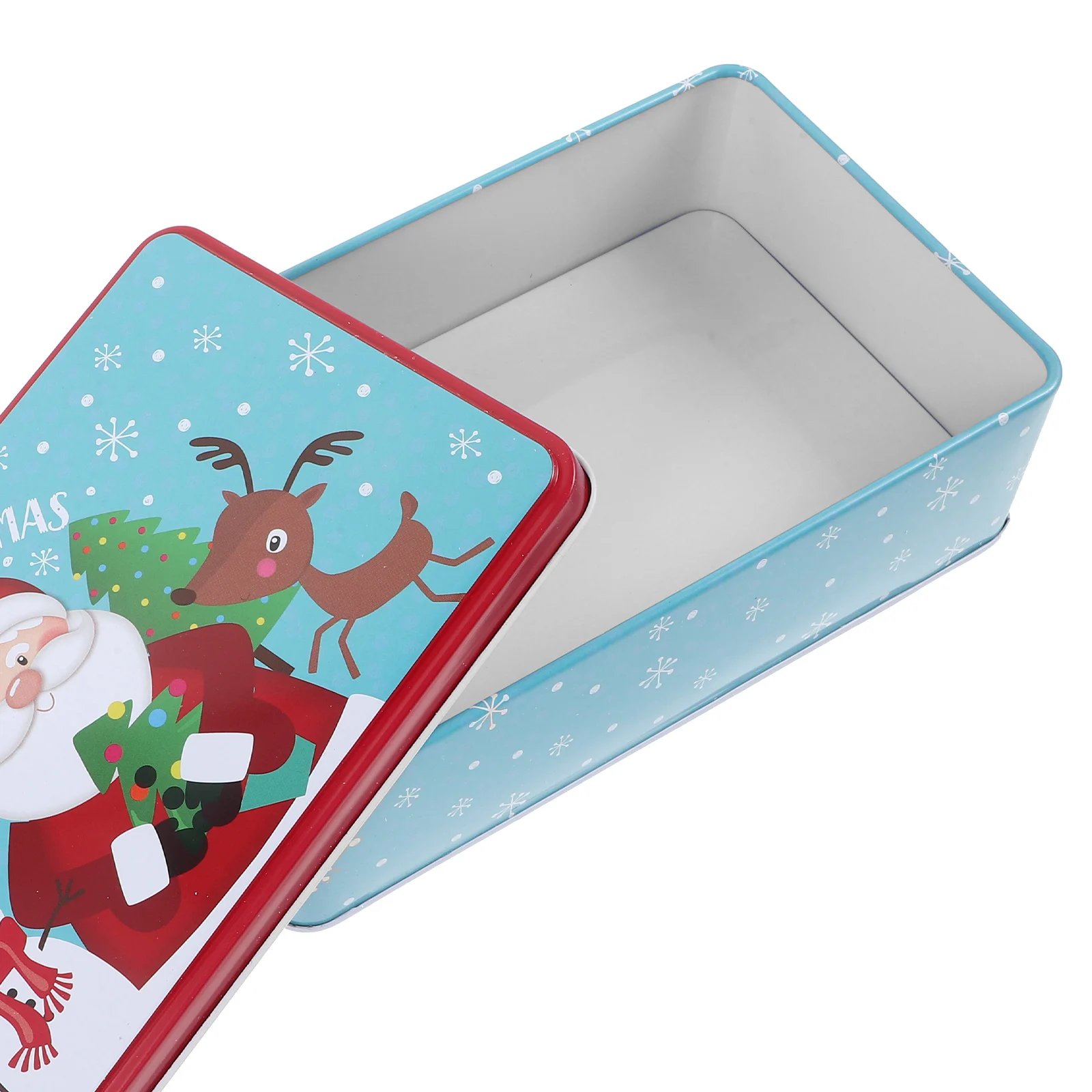 

2Pcs Christmas Tinplate Box Christmas Tin Storage Cookies Chocolate Gift Bath Rack Styles