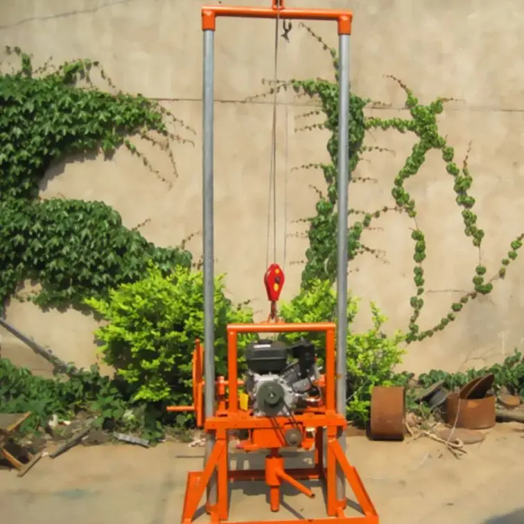 Impianto di perforazione manuale personalizzato per pozzi d'acqua diesel 80 m Foro profondo Perforazione efficiente Piccolo portatile flessibile