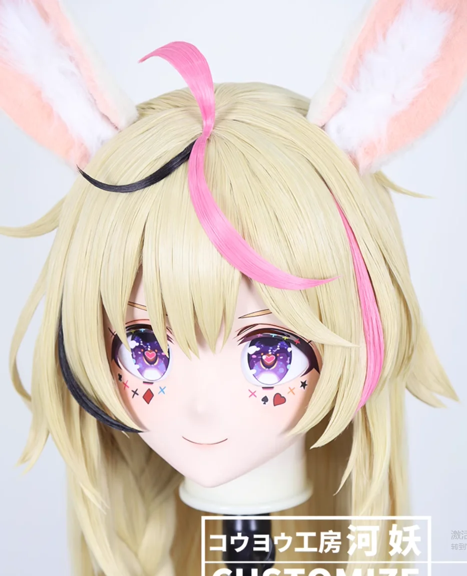 C-10132 Customize Full Head Resin Cartoon Cosplay Japanese Character Anime Role Play Crossdress Kigurumi Mask With Back Shell