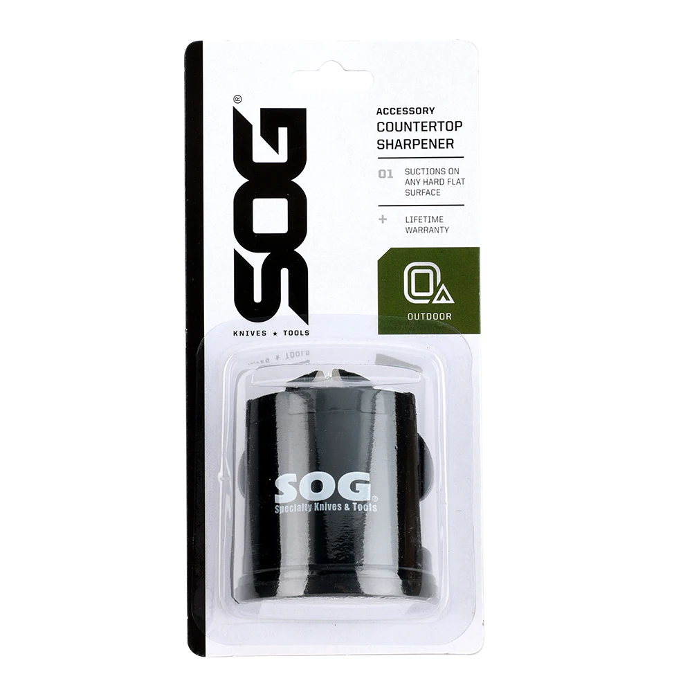 SOG Countertop Sharpener Portable Manual Knife Sharpening Tool w/ Suction Cup for all SOG Knives, EDC Compact Knife Sharpener