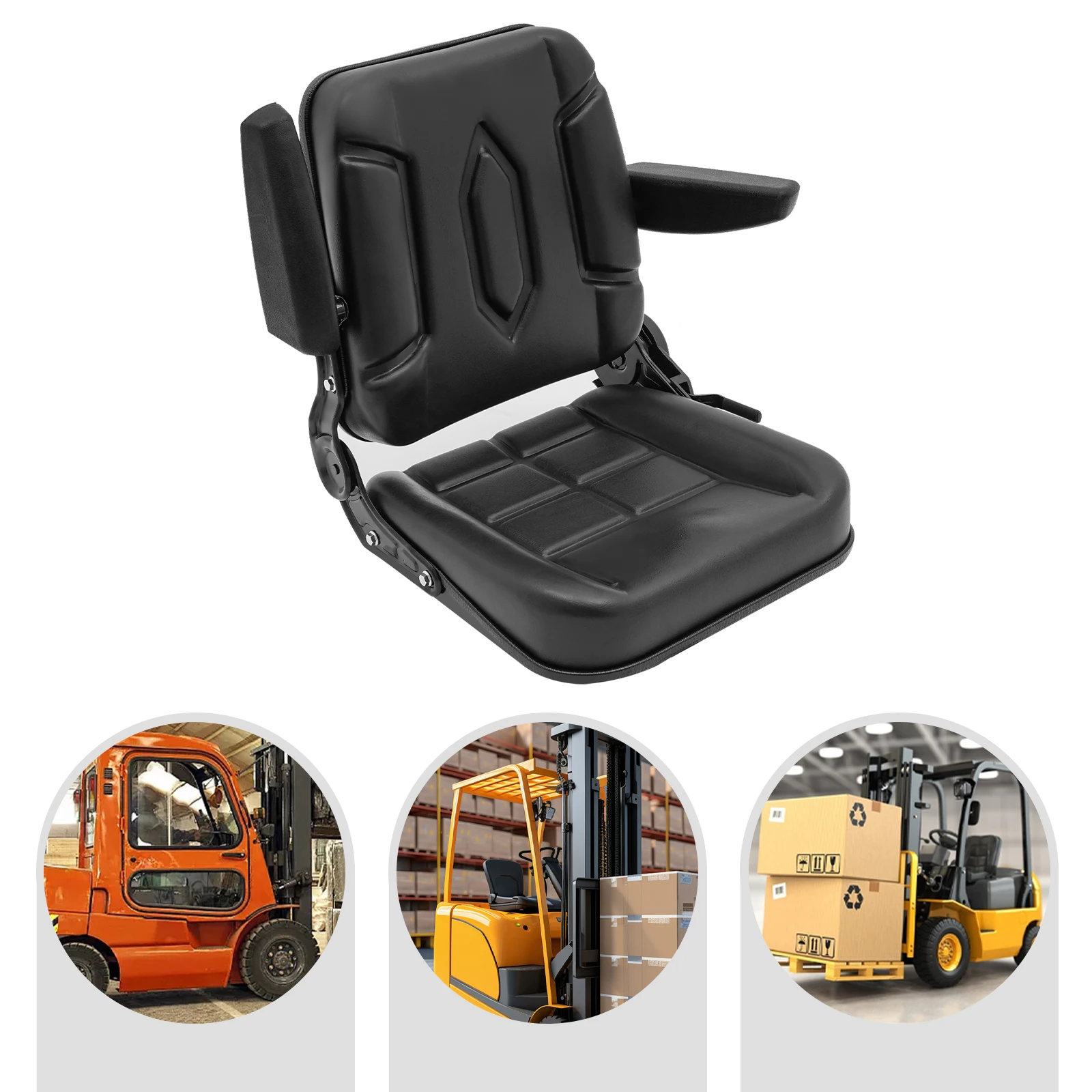 

PU & Metal Iron Forklift Seat Ergonomic Design 30°-180° Backrest 90° Armrest For Forklift Excavator Bulldozer