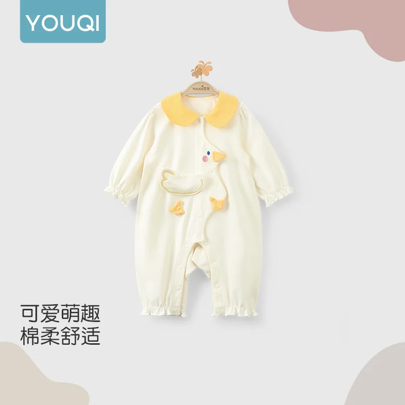 

【Youqi】Chinese Baby Autumn Clothes, Stylish and Cute Long-Sleeve Romper, Jumpsuit, Children's Crawling Clothes, Outdoor Wear