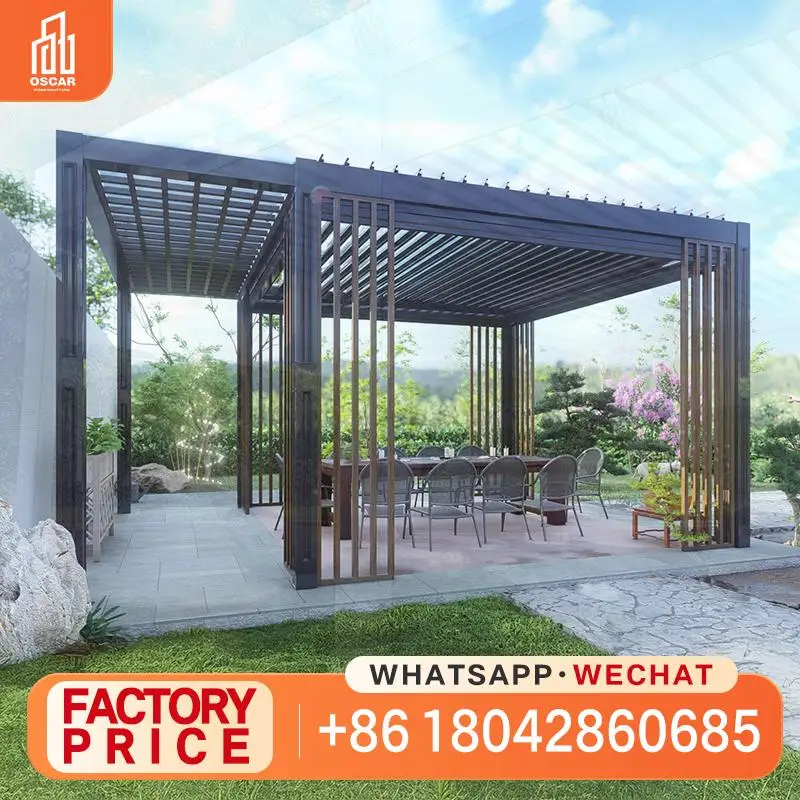 

Motorized Aluminum Pergola Windproof & Waterproof Outdoor Patio Shade for Garden Balcony and Backyard in USA