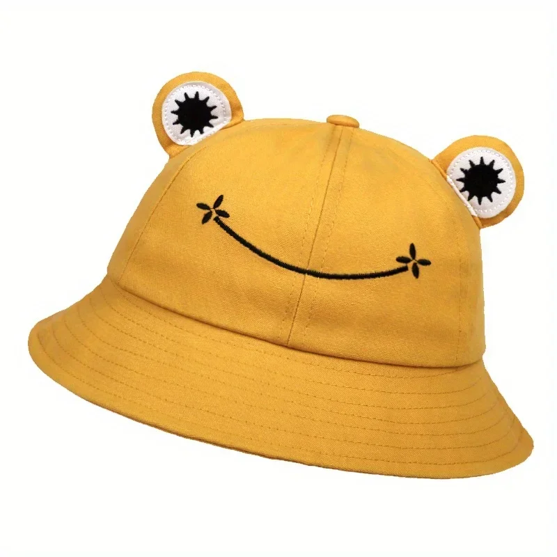 Y2k Frog Hat Summer Fishman Hats Female Autumn Versatile Internet Celebrity Sun Protection Bucket Hats Cute Cartoon Personality