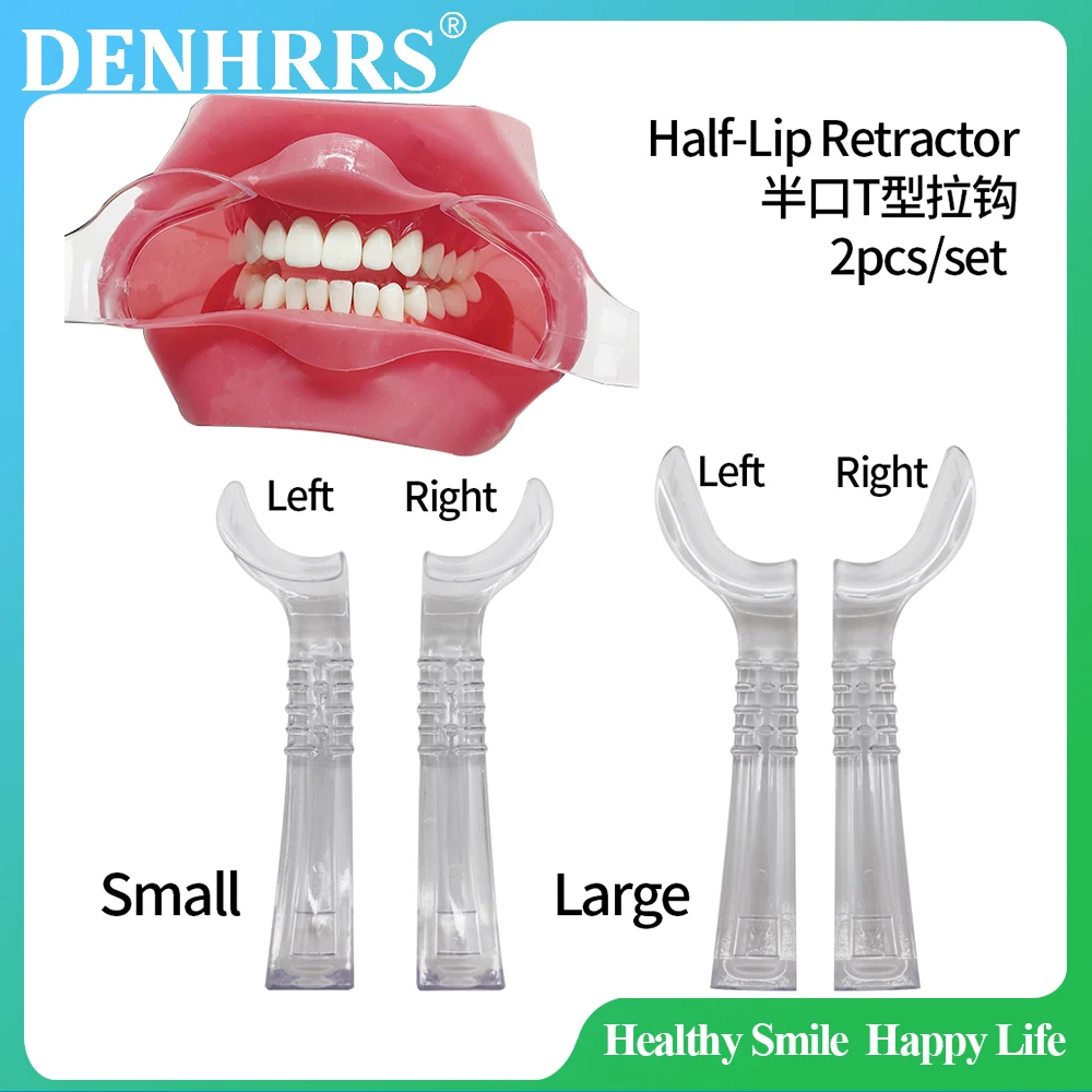 2Pcs/Set Dental Half Side Hook Lip Retractor Intraoral Supporting Device Mouth Opener Left +Right Transparent Cheek Retractor