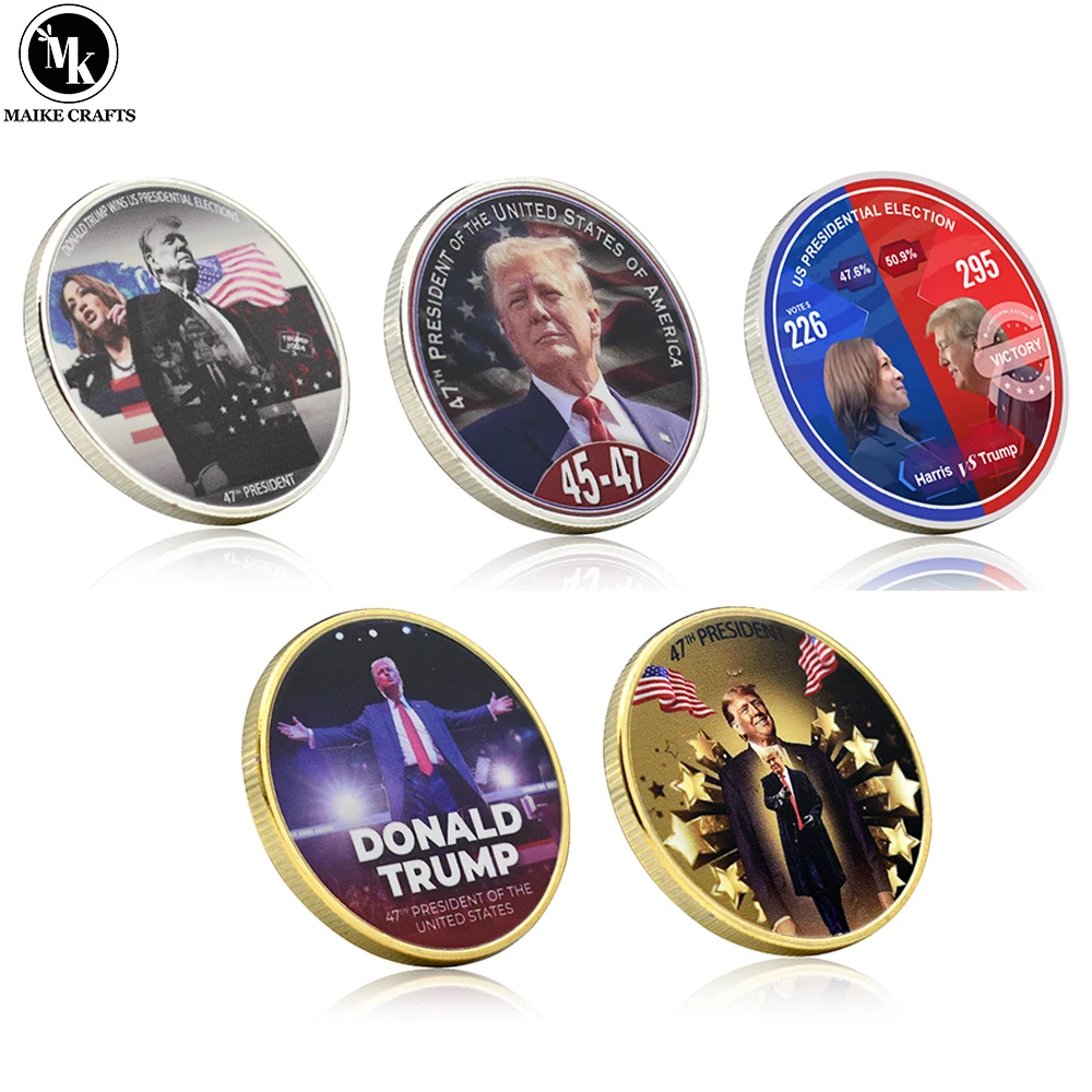 

2024 US 47th President Donald Trump Commemorative Coin, Trump Victory Metal Challenge Coin, Collected Fans Gift