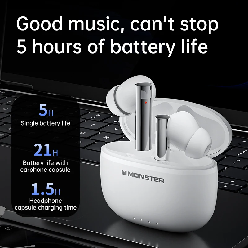 مونستر GT23 TWS Bluetooth5.3 سماعة لاسلكية نشطة إلغاء الضوضاء سماعات صوت ستيريو سماعة الألعاب لنظام أندرويد iOS