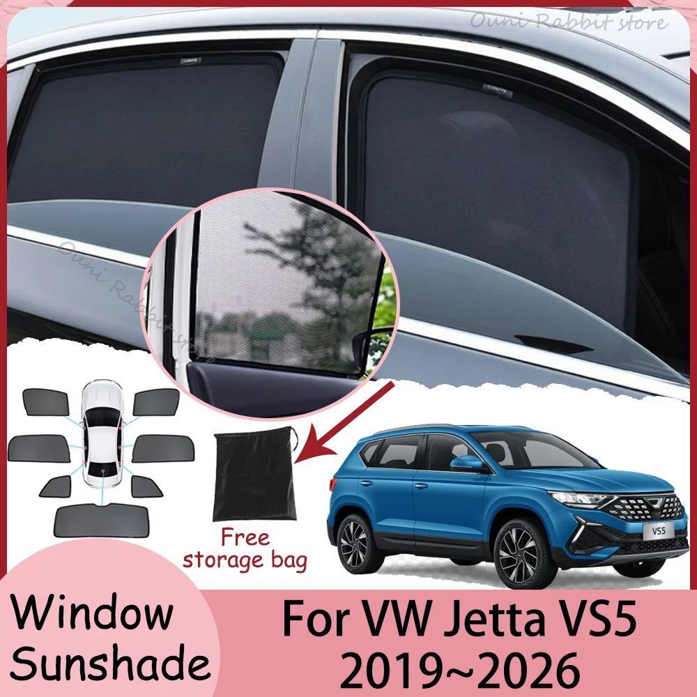 

For VW Jetta VS5 2019~2026 2022 2023 2024 2025 Car Magnetic Mesh Privacy Sunshade Side Window Sun Shade Sunscreen Accessories